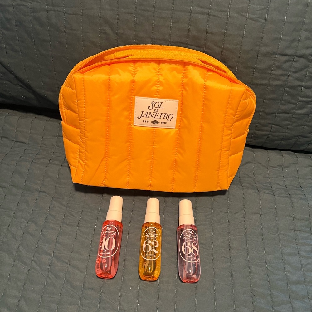 Cosmetic bag and body sprays